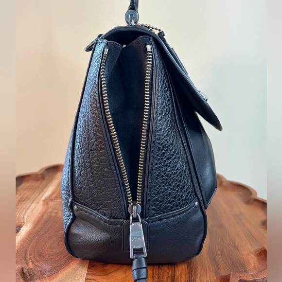 Coach Faye Black Leather Convertible Backpack Crossbody Satchel F30525 Like New - Picture 12 of 17
